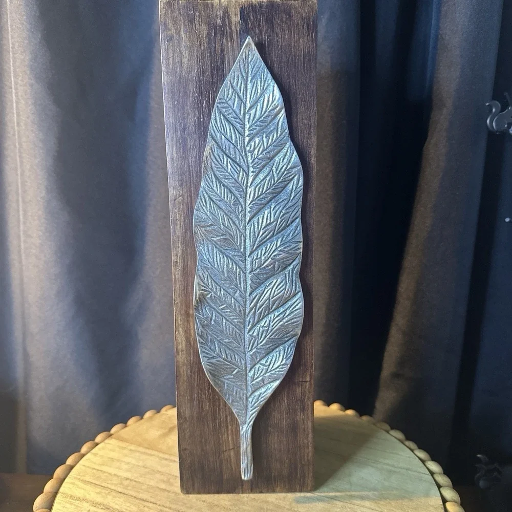 Fireplace Mantle Match Box With Silver Leaf | Tall Long Matches/OR Dark Finish